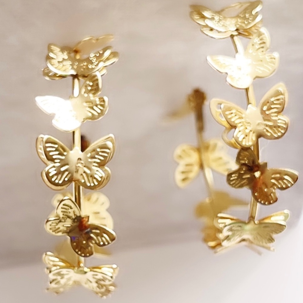 Bohemian Butterfly Hoop Earrings